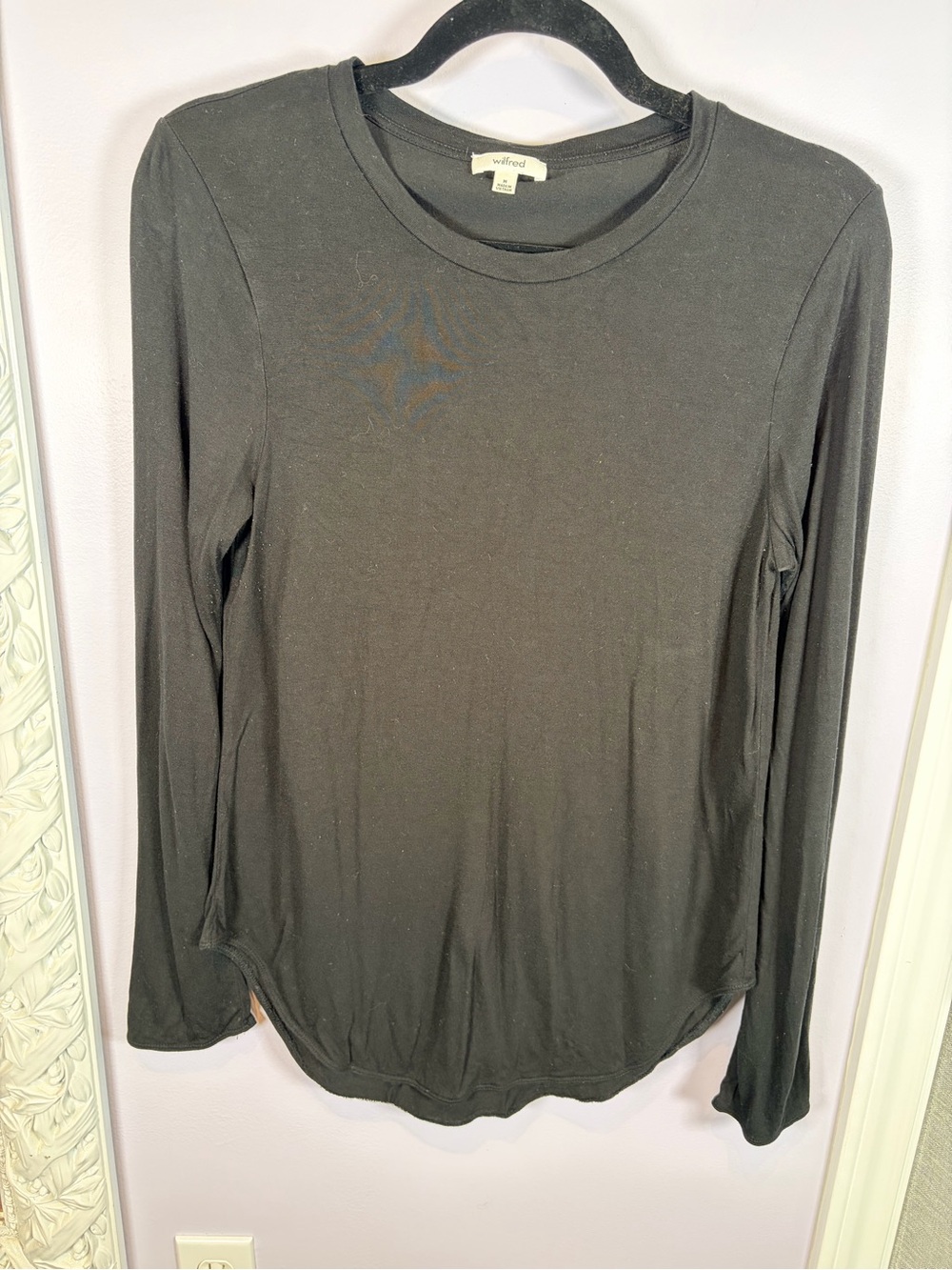 Wilfred Black Casual Feminine Long Sleeve Crew Tee M